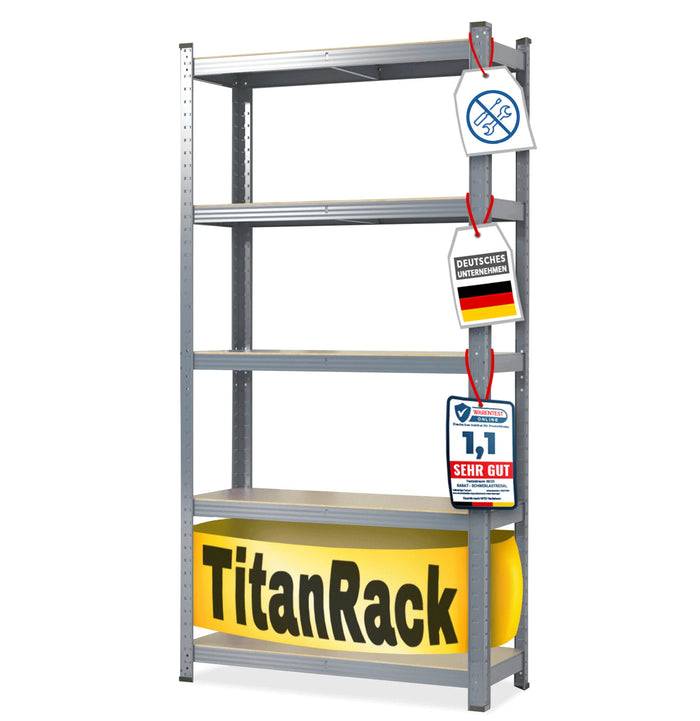 KARAT Schwerlastregal Grizzly - Bis zu 1250 kg Traglast - Schnelle Montage durch Stecksystem - 180 x 120 x 45 cm - Grau-Anthrazit
