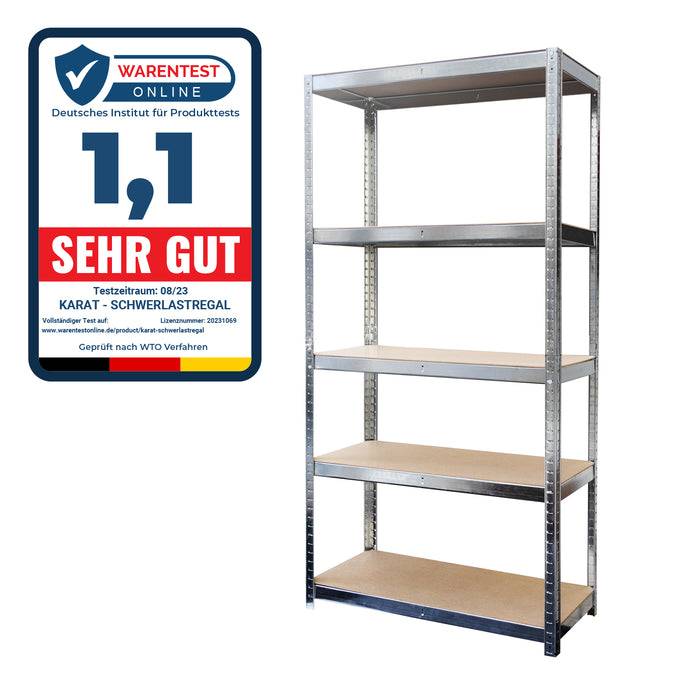 FLOORDIREKT Schwerlastregal - Bis 1325 kg Traglast - Individuell einsetzbar - Verzinkt - 180 x 90 x 40 cm