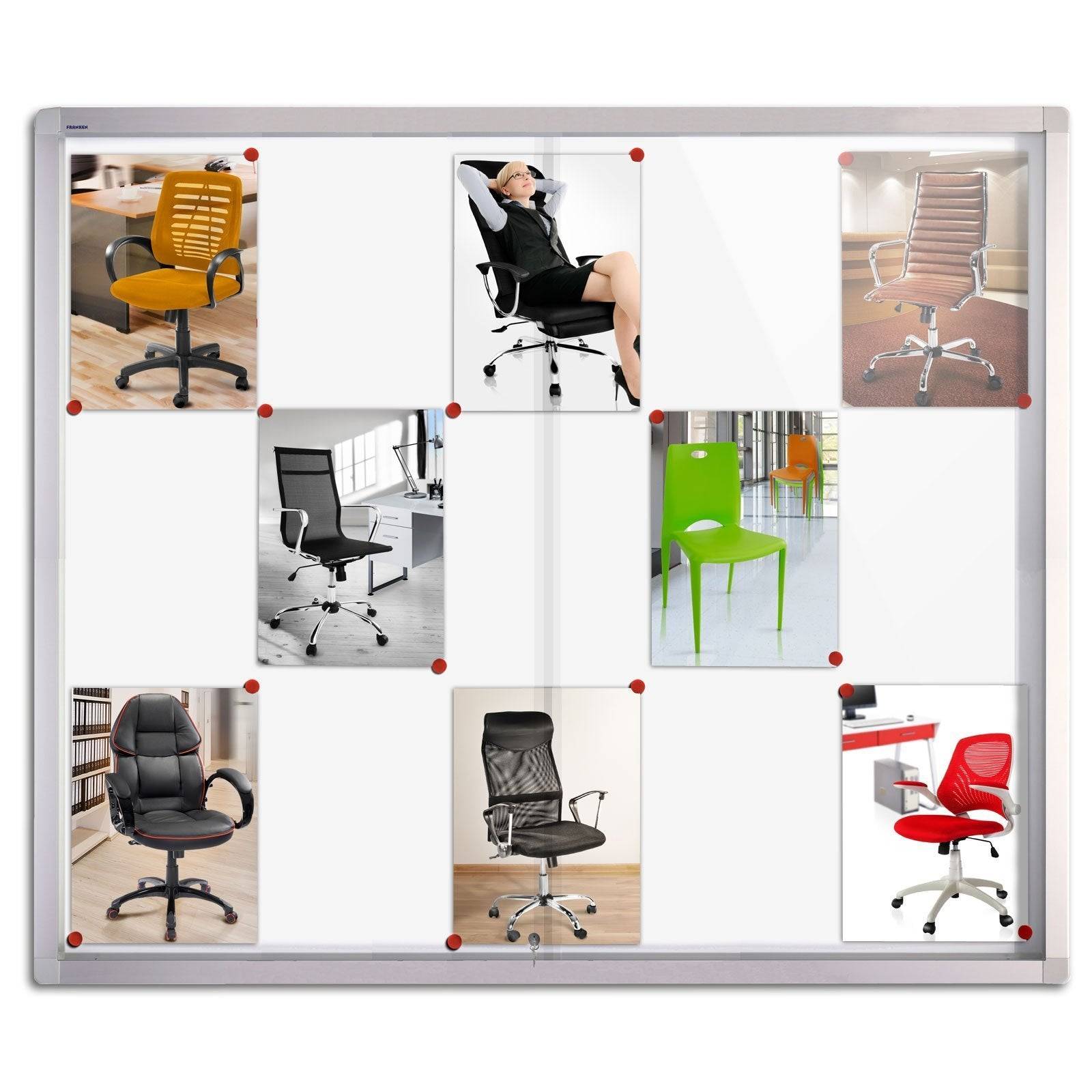 Master of Boards Innen-Schaukasten mit Glas-Schiebetüren | Tiefe: 46 mm | Metallrückwand | 24 x Din A4-Blätter