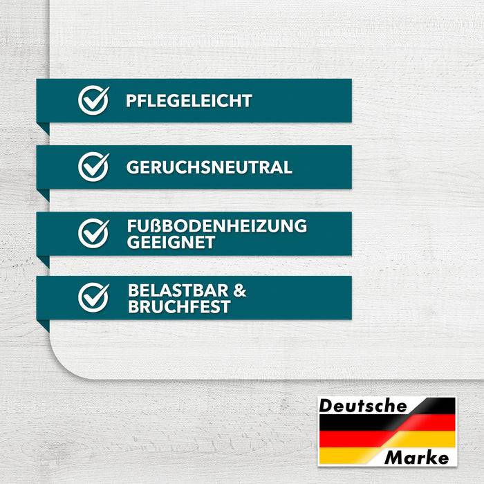 Floordirekt Antistatik-Bodenschutzmatte Performa für Hartböden-Transparent Polycarbonat-Rechteckig- 90x120cm-1,8 mm