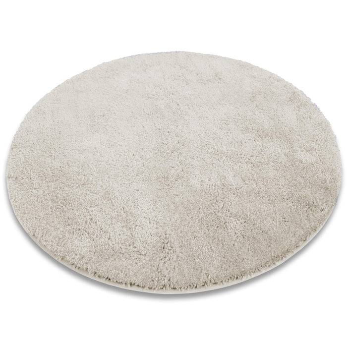 FLOORDIREKT Badematte Sky Soft - Flauschiger Badvorleger mit dichtem Flor - Rund - Ø 95 cm - Creme