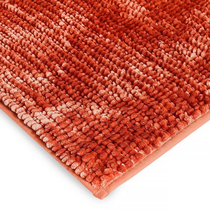 FLOORDIREKT Badematte Coral - Badvorleger mit sanft schimmerndem Chenille-Flor - Besonders Hautfreundlich - 50 x 80 cm - Melone Pink