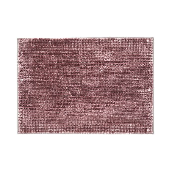 FLOORDIREKT Badematte Coral - Badvorleger mit sanft schimmerndem Chenille-Flor - Besonders Hautfreundlich - 50 x 80 cm - Lila