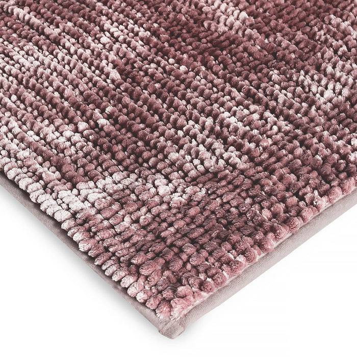 FLOORDIREKT Badematte Coral - Badvorleger mit sanft schimmerndem Chenille-Flor - Besonders Hautfreundlich - 50 x 80 cm - Lila
