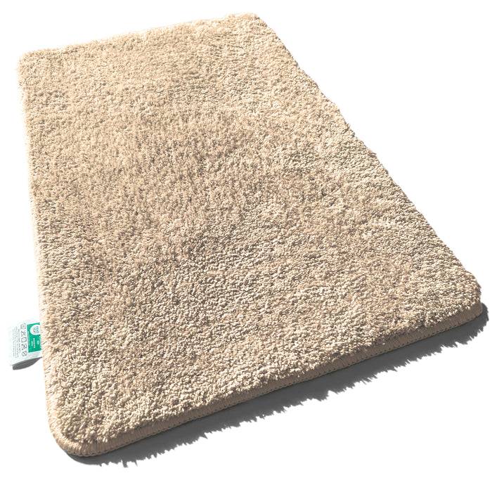 FLOORDIREKT Badematte Sky - Flauschiger Badvorleger mit dichtem Flor - Rund - Ø 120 cm - Beige