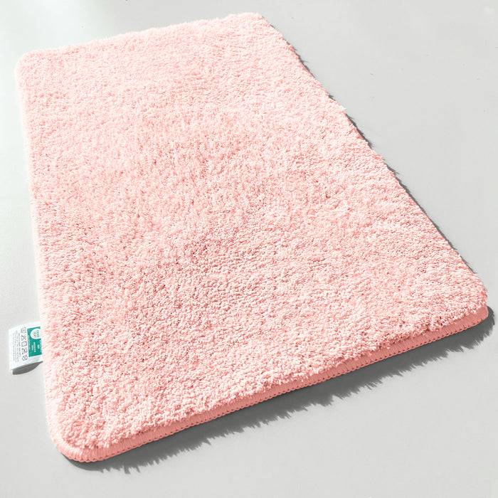 FLOORDIREKT Badematte Sky - Flauschiger Badvorleger mit dichtem Flor - Rund - Ø 95 cm - Rosa