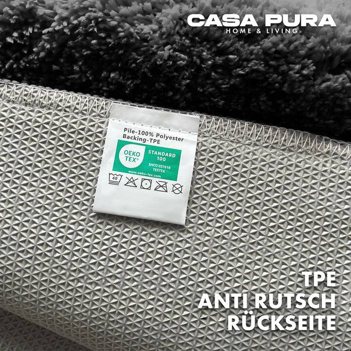 FLOORDIREKT Badematte Sky - Flauschiger Badvorleger mit dichtem Flor - Eckig - Schwarz - 50 x 60 cm