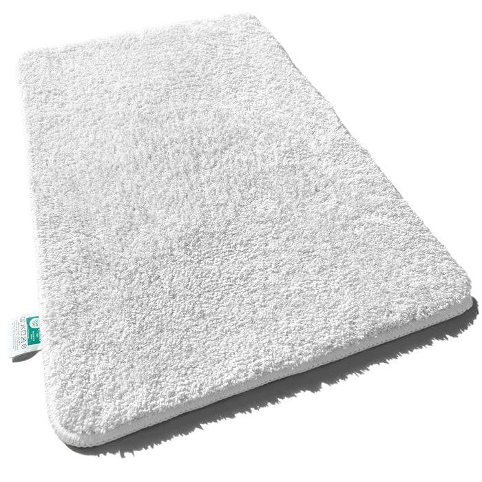 FLOORDIREKT Badematte Sky - Flauschiger Badvorleger mit dichtem Flor - Rund - Ø 95 cm - Weiß