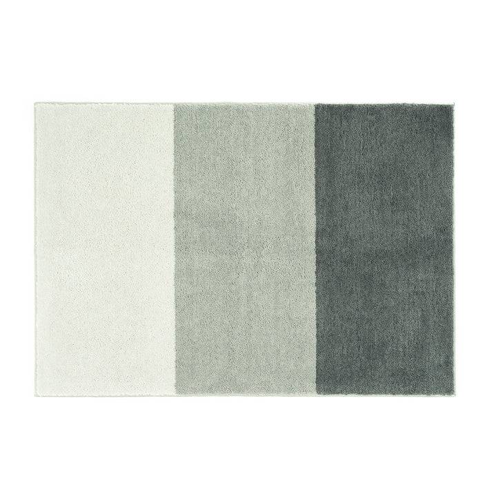FLOORDIREKT Badteppich Horizont - Moderne Badematte in verschiedenen Farben - Rutschhemmend & Pflegeleicht - 50 x 80 cm - Dunkelgrau/Grau/Hellgrau