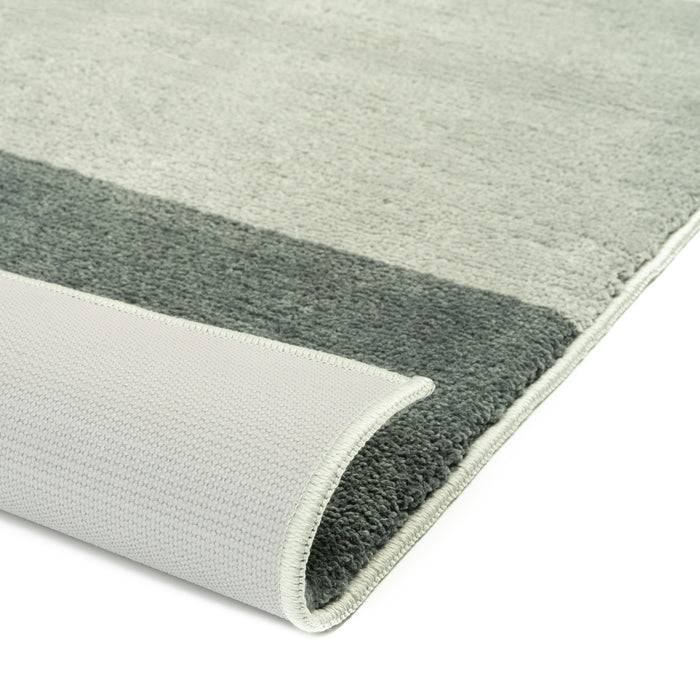 FLOORDIREKT Badteppich Horizont - Moderne Badematte in verschiedenen Farben - Rutschhemmend & Pflegeleicht - 50 x 80 cm - Dunkelgrau/Grau/Hellgrau