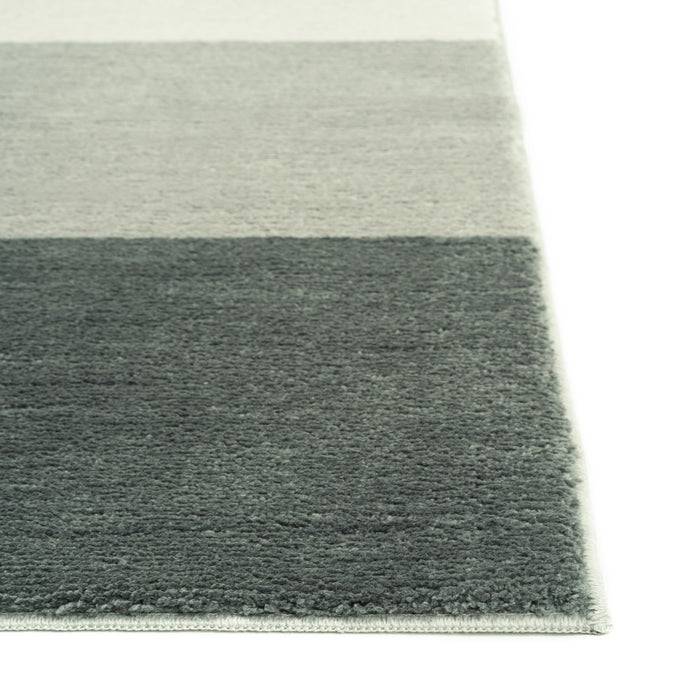 FLOORDIREKT Badteppich Horizont - Moderne Badematte in verschiedenen Farben - Rutschhemmend & Pflegeleicht - 50 x 80 cm - Dunkelgrau/Grau/Hellgrau
