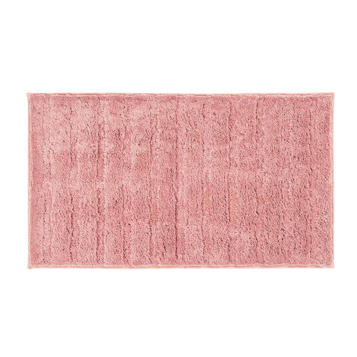 FLOORDIREKT Badematte Shine - Moderner Badeteppich mit weichem Flor - Rutschhemmender TPR-Rücken - 50 x 80 cm - Rosa