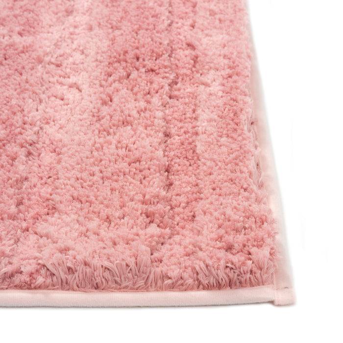 FLOORDIREKT Badematte Shine - Moderner Badeteppich mit weichem Flor - Rutschhemmender TPR-Rücken - 50 x 80 cm - Rosa