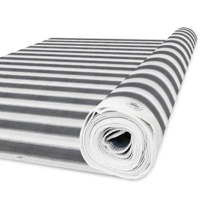FLOORDIREKT Balkonsichtschutz - Sicht- & Windschutz - Inklusive stabiler Metallösen & Befestigungsschnur - Grau/Weiß - 90 x 500 cm