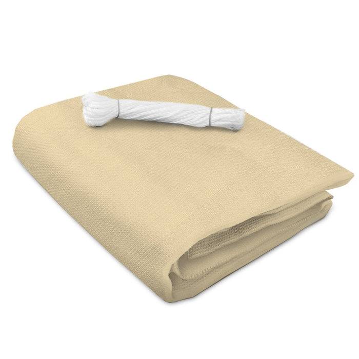 FLOORDIREKT Balkonsichtschutz - Sicht- & Windschutz - Inklusive stabiler Metallösen & Befestigungsschnur - Creme - 90 x 500 cm