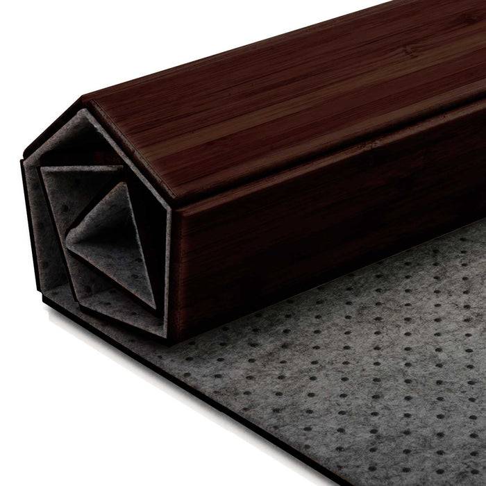 FLOORDIREKT Bambus-Badematte Emma - Robuste Holzbadematte aus Bambus - Langlebig & Rutschfest - 60 x 90 cm - Dunkelbraun