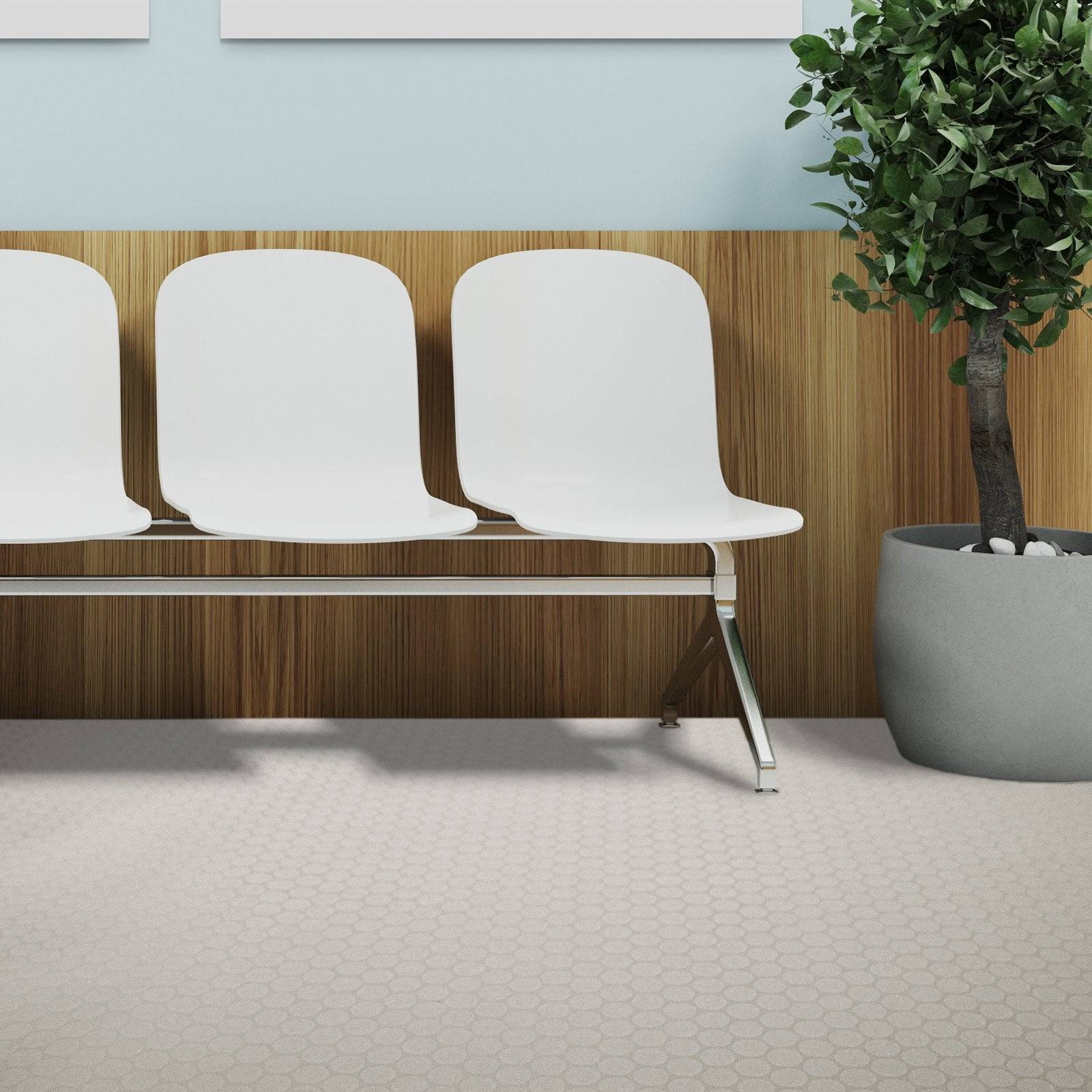 Karat CV-Belag | Fairplay | Zuschnitt | Kreise | Weiß | 100x50 cm