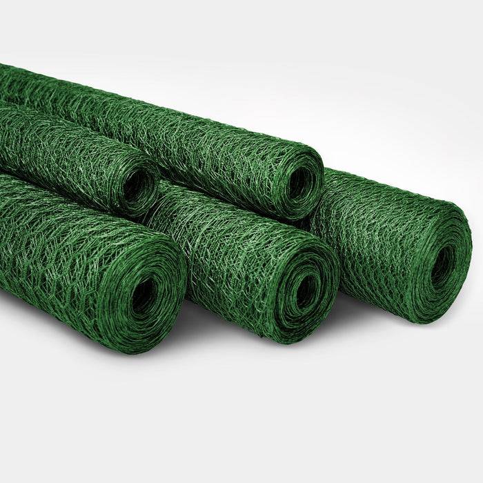FLOORDIREKT Drahtzaun - Ideal zum Einzäunen von Garten & Kleintieren - Grüne Ummantelung - Robust & Witterungsbeständig - 10 m x 75 cm - Maschenwei