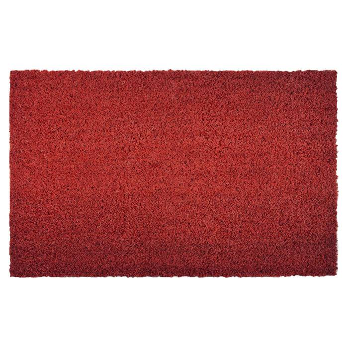 Roter rechteckiger Teppich mit einer rauen, strukturierten Oberfläche
