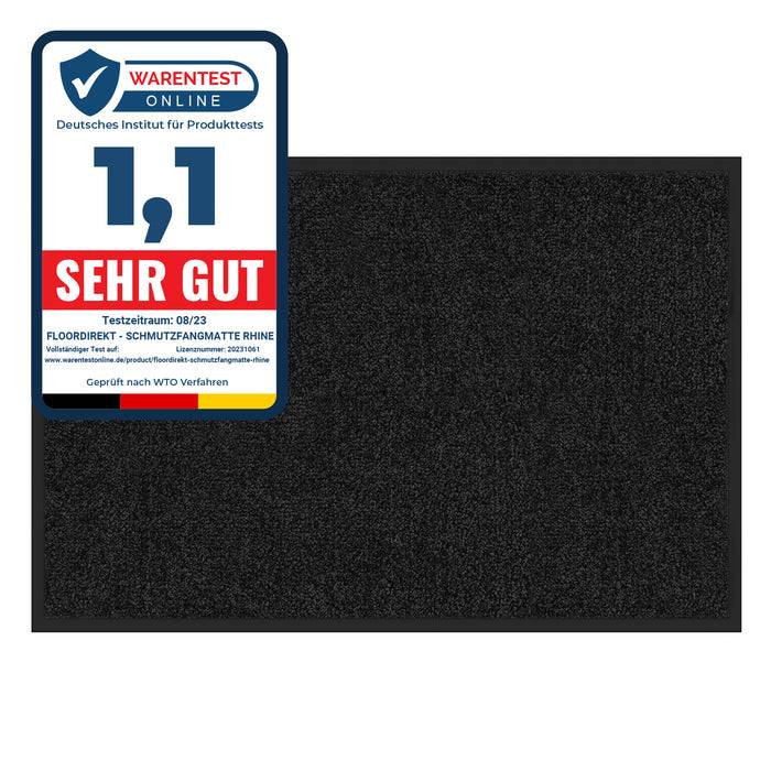 Floordirekt Schmutzfangmatte Rhine - Schwarz 90 x 120 cm