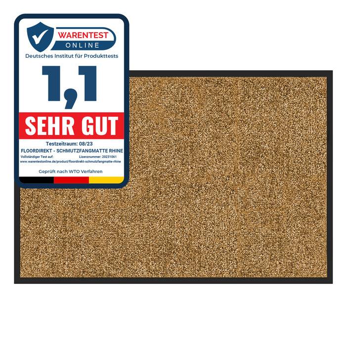 Floordirekt Schmutzfangmatte Rhine - Beige 60 x 90 cm