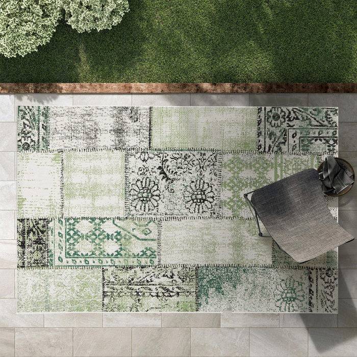 KARAT Outdoorteppich Cotton - Für den Innen- und Außenbereich geeignet - Grün - 80 x 150 cm