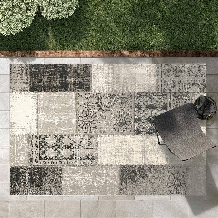 KARAT Outdoorteppich Cotton - Für den Innen- und Außenbereich geeignet - Grau - 120 x 170 cm
