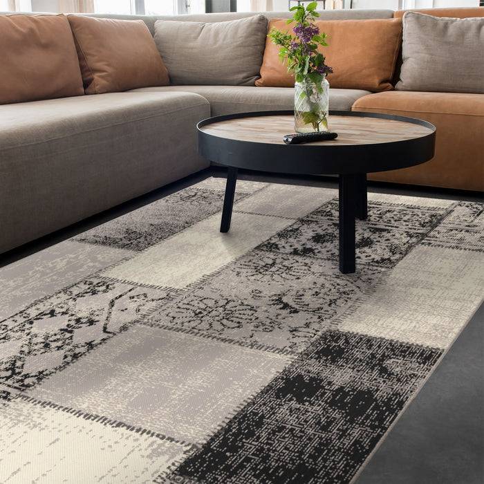 KARAT Outdoorteppich Cotton - Für den Innen- und Außenbereich geeignet - Grau - 80 x 150 cm