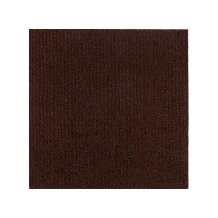 Ein quadratisches Stück dunkelbauner strukturierter Stoff.