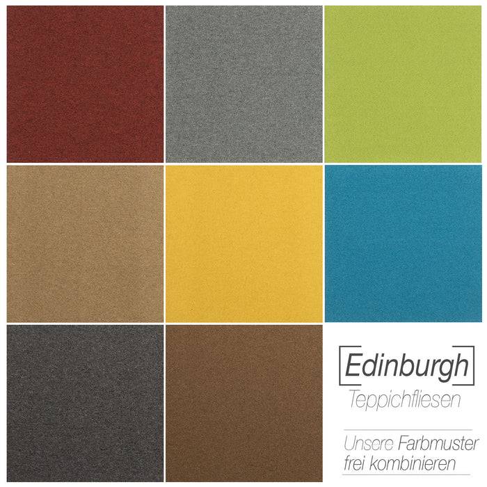 FLOORDIREKT Teppichfliesen Edinburgh - Schalldämmend & Antistatisch - Rutschhemmende Rückseite - 50 x 50 cm - Beige