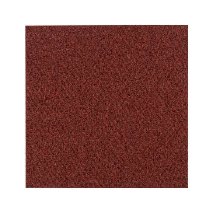 Ein quadratisches Blatt grobes rötlich-braunes Schleifpapier, das zum Glätten von Oberflächen verwendet wird.