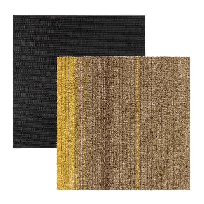 FLOORDIREKT Teppichfliesen Sheffield - Robust und Pflegeleicht - Rutschhemmende Rückseite - 50 x 50 cm - Gelb