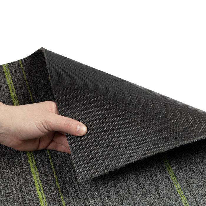 FLOORDIREKT Teppichfliesen Sheffield - Robust und Pflegeleicht - Rutschhemmende Rückseite - 50 x 50 cm - Grün