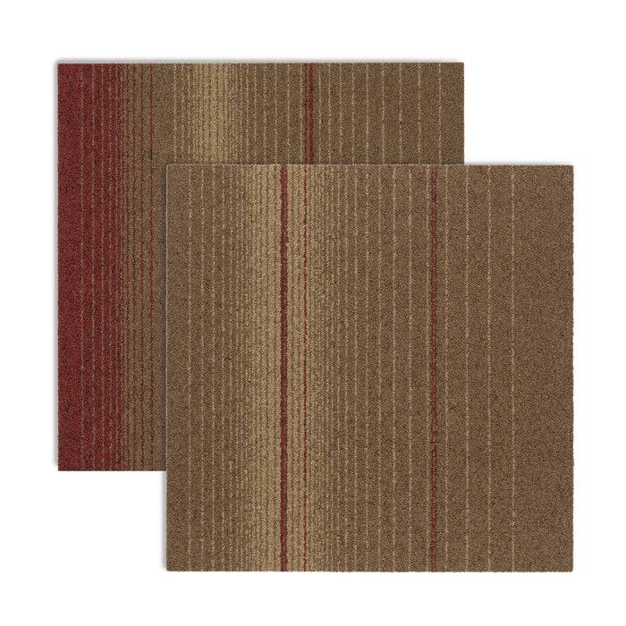 FLOORDIREKT Teppichfliesen Sheffield - Robust und Pflegeleicht - Rutschhemmende Rückseite - 50 x 50 cm - Rot