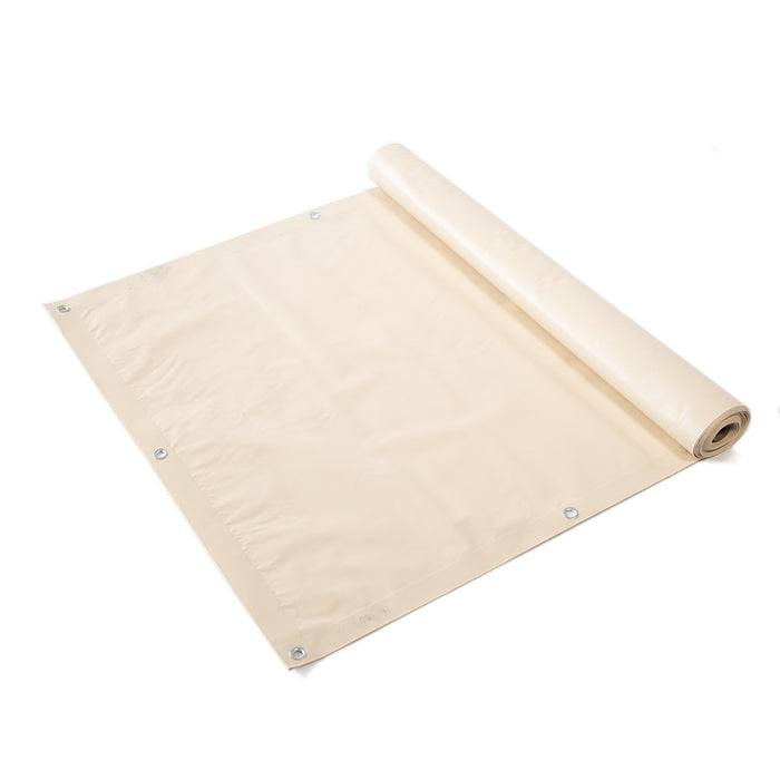 FLOORDIREKT PVC-Balkonsichtschutz - Sicht- & Windschutz - Inklusive stabiler Metallösen & Befestigungsschnur - Creme - 90 x 600 cm