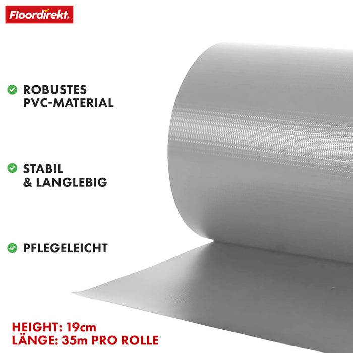 casa pura PVC Sichtschutzstreifen | Für Gittermatten-Zäune | Grau | 19 x 35 m