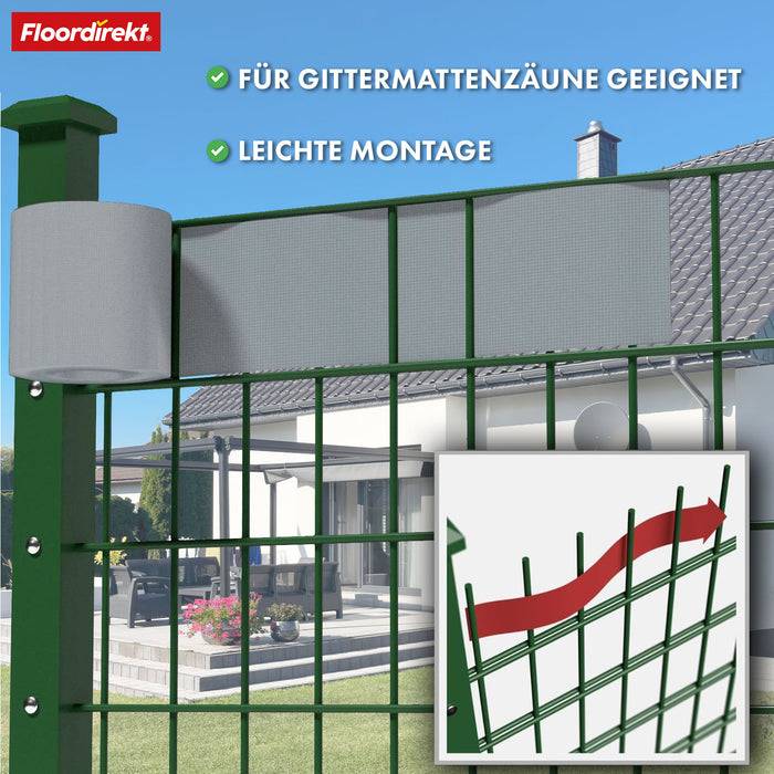 casa pura PVC Sichtschutzstreifen | Für Gittermatten-Zäune | Grau | 19 x 35 m