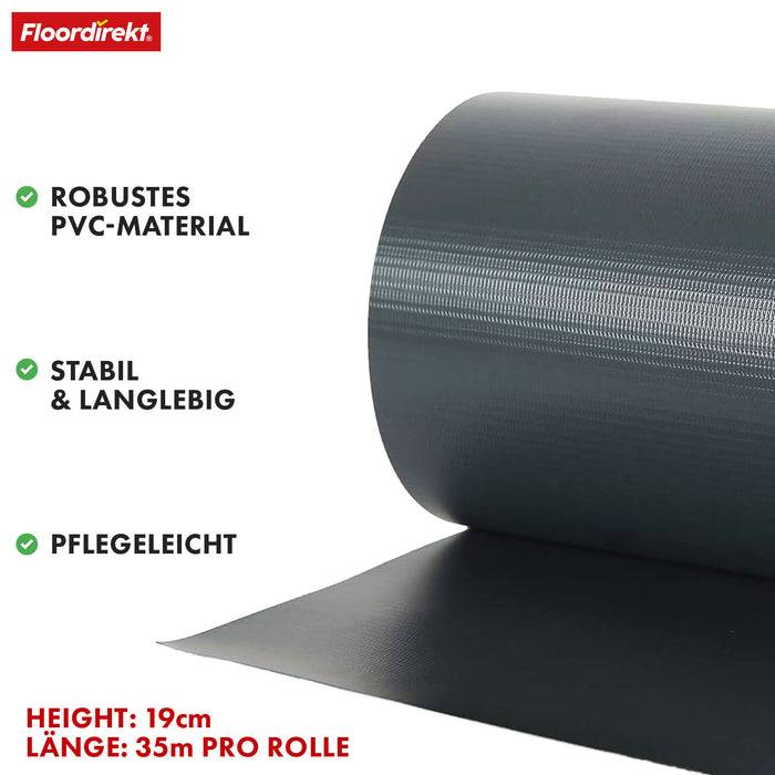 casa pura PVC Sichtschutzstreifen | Für Gittermatten-Zäune | Anthrazit | 19 x 35 m