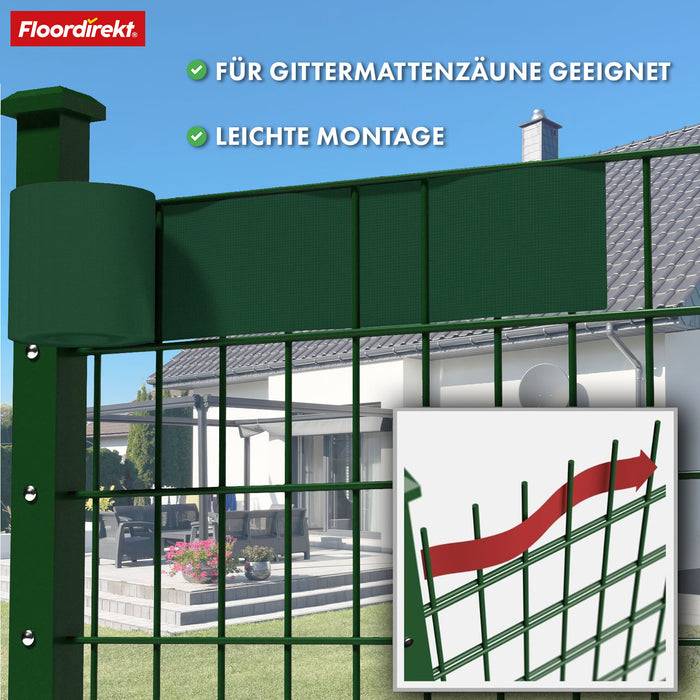 casa pura PVC Sichtschutzstreifen | Für Gittermatten-Zäune | Grün | 19 x 35 m