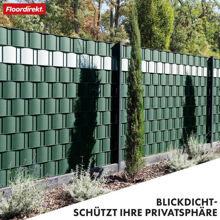 casa pura PVC Sichtschutzstreifen | Für Gittermatten-Zäune | Grün | 19 x 35 m
