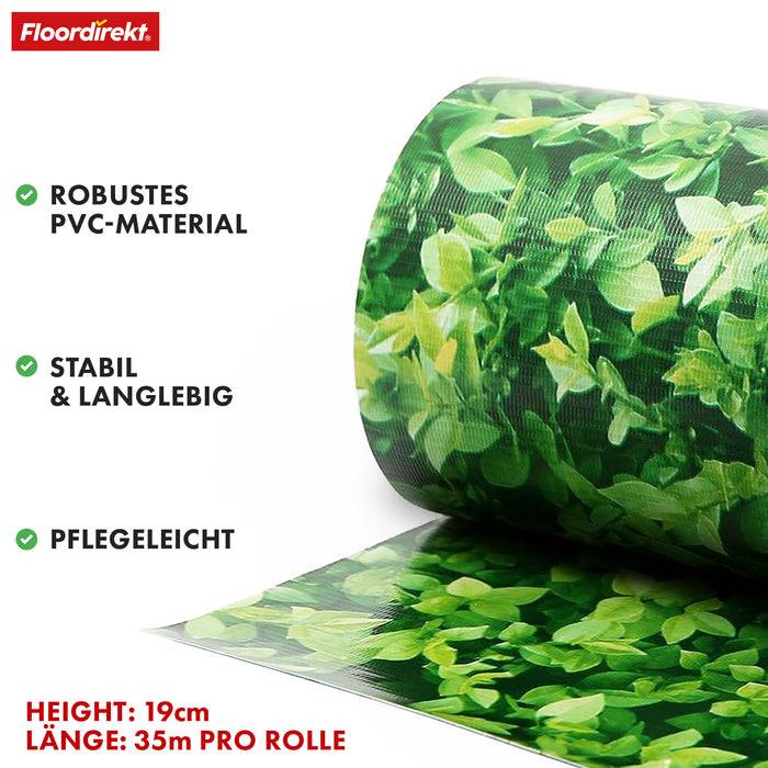 casa pura PVC Sichtschutzstreifen | Für Gittermatten-Zäune | Buchsbaum-Optik | 19 x 35 m