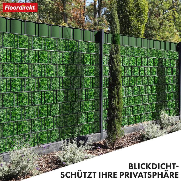 casa pura PVC Sichtschutzstreifen | Für Gittermatten-Zäune | Buchsbaum-Optik | 19 x 35 m