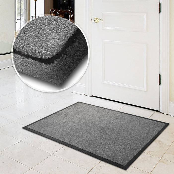 FLOORDIREKT Schmutzfangmatte Monochrom – Antistatisch & Rutschfest – Silbergrau – 60 x 90 cm