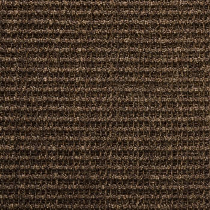 Eine Nahaufnahme von braunem gewebtem Stoff, die ein enges, strukturiertes Muster zeigt.