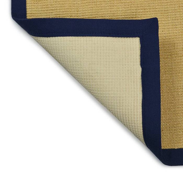 FLOORDIREKT Sisal-Teppich Amazonas - Stilvoller Teppich aus echter Sisalfaser - Farbige Bordüre - Jeans - 70 x 130 cm