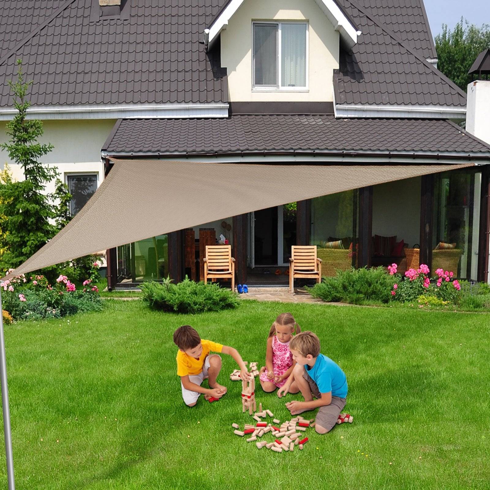 casa pura Atmungsaktives Sonnensegel | Grau | 5x7m