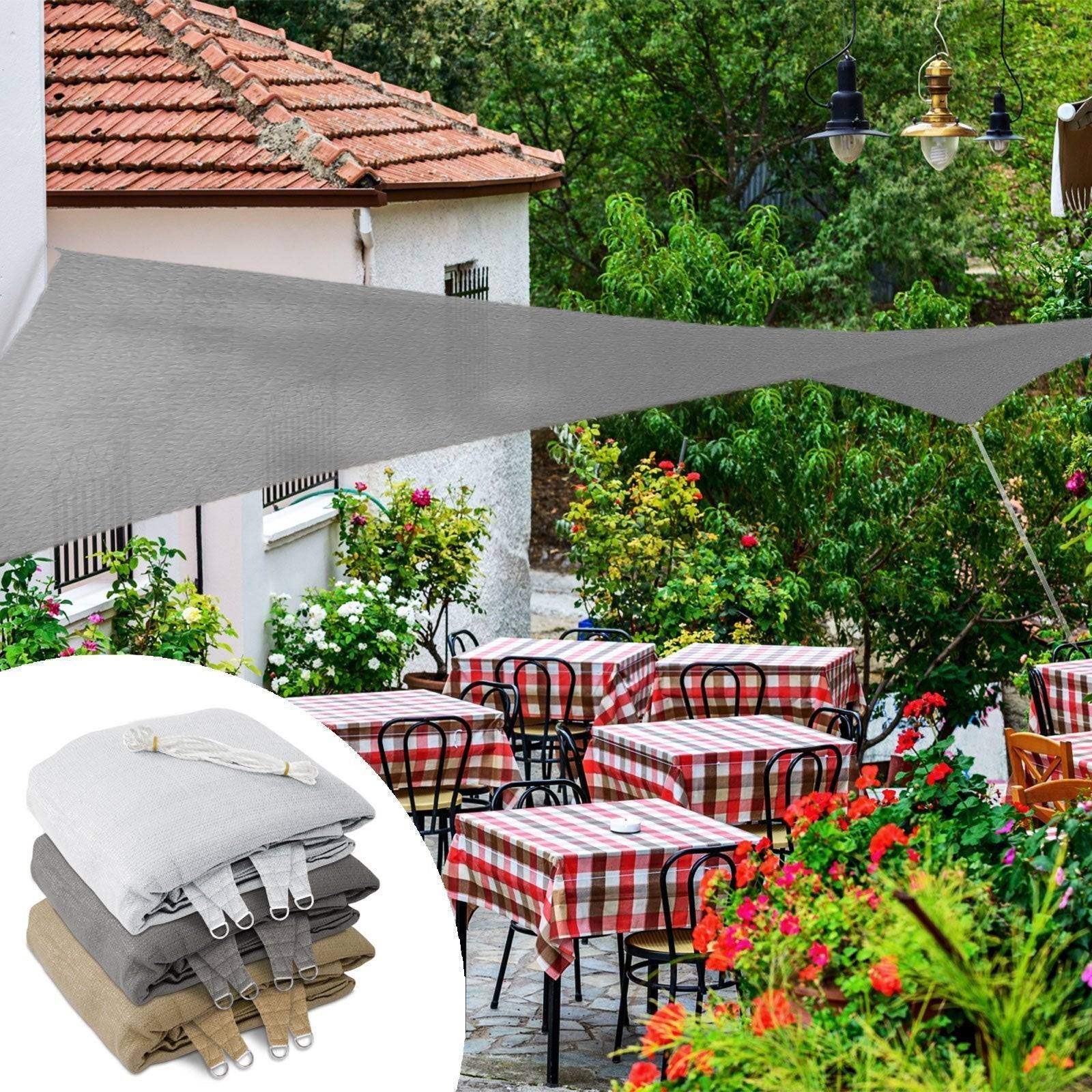 casa pura Atmungsaktives Sonnensegel | Grau | 5x7m