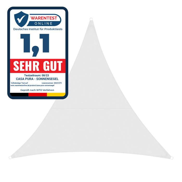 CASA PURA Wasserabweisendes Sonnensegel - Für Garten und Balkon - Weiß - 3,6x3,6x5,1 m