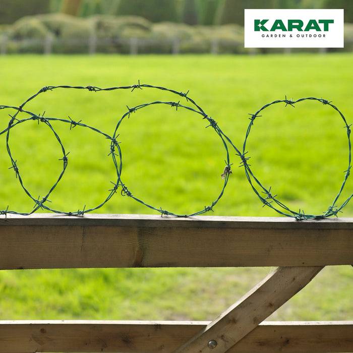 KARAT Stacheldraht - 50 m - Stärke: 1,7/ 2,7 mm - Grün