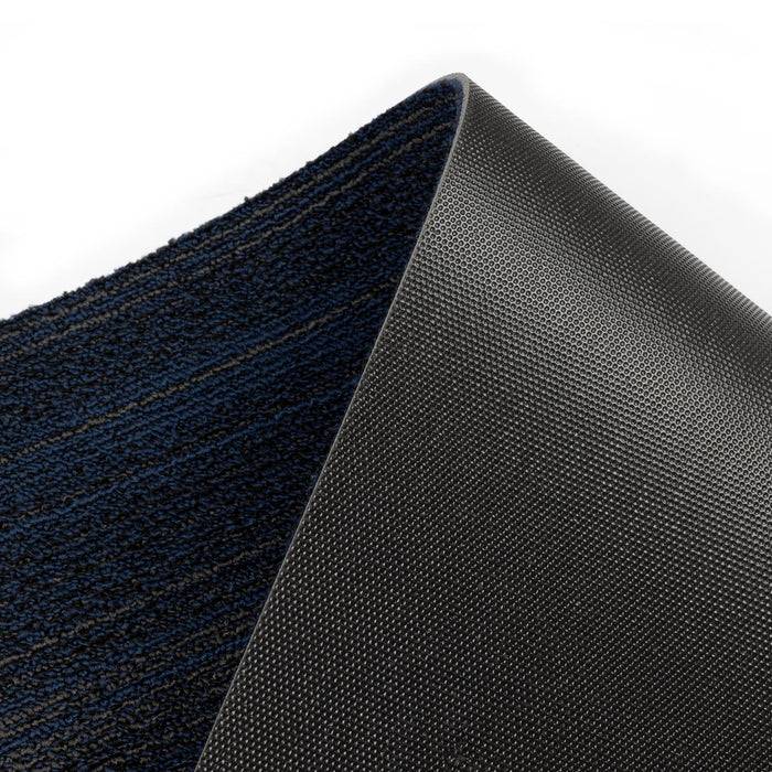 FLOORDIREKT Teppichdielen Aberdeen - Robust und Pflegeleicht - Rutschhemmende Rückseite - 25 x 100 cm - Dunkelblau